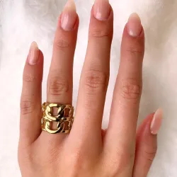 panzer sormus kullattua hopeaa