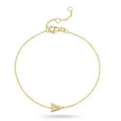 a-kirjain zirkoni rannekoru kullattua hopeaa