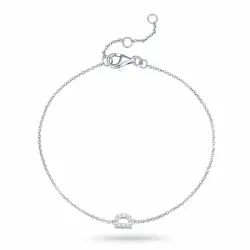 d-kirjain zirkoni rannekoru hopeaa - My Letter