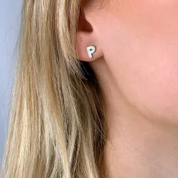 p-kirjain zirkoni nappikorvakorut  hopea - My Letter