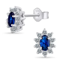 synteettinen spinelli korvarenkaat  hopea