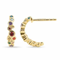 monivärisiä rengaskorvakorut  kullattu hopea - Bubbly Twist