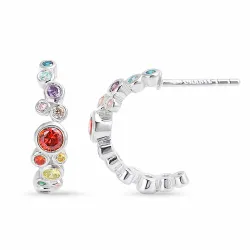 monivärisiä rengaskorvakorut  hopea - Bubbly Twist