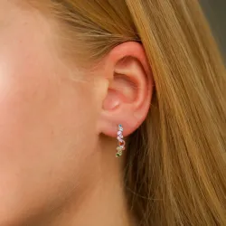 monivärisiä rengaskorvakorut  hopea - Bubbly Twist