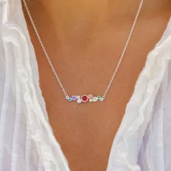 monivärinen kaulaketju hopeaa - Bubbly Twist