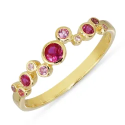 pinkki zirkoni sormus kullattua hopeaa - Bubbly Twist