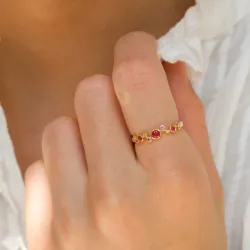 pinkki zirkoni sormus kullattua hopeaa - Bubbly Twist