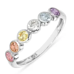 monivärinen zirkoni sormus hopea - Bubbly Twist