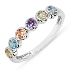 monivärinen zirkoni sormus hopea - Bubbly Twist