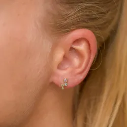 monivärisiä zirkoni nappikorvakorut  kullattu hopea - Bubbly Twist