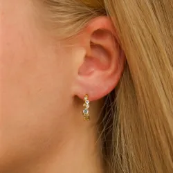 monivärisiä zirkoni rengaskorvakorut  kullattua hopeaa - Bubbly Twist