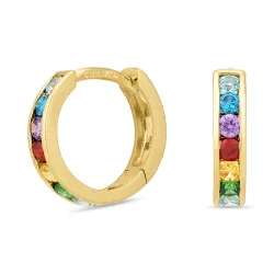 monivärisiä zirkoni rengas  kullattu hopea