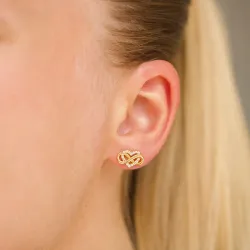 ääretön-merkki zirkoni nappikorvakorut  kullattu hopea