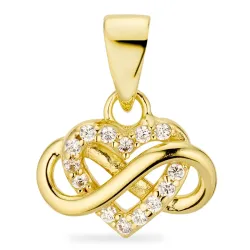 ääretön-merkki zirkoni riipus  kullattua hopeaa