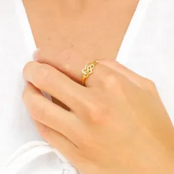 ääretön-merkki zirkoni sormus kullattua hopeaa