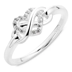 ääretön-merkki zirkoni sormus hopea