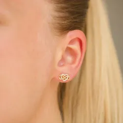 ääretön-merkki zirkoni nappikorvakorut  kullattu hopea