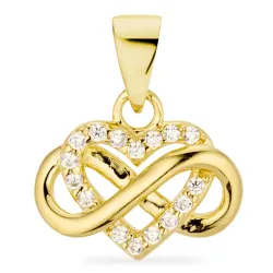 ääretön-merkki zirkoni riipus  kullattua hopeaa