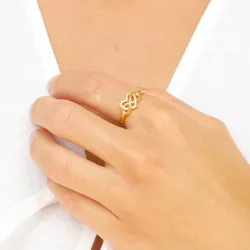 ääretön-merkki zirkoni sormus kullattua hopeaa