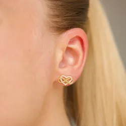 ääretön-merkki zirkoni nappikorvakorut  kullattu hopea