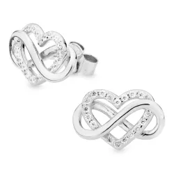 ääretön-merkki zirkoni nappikorvakorut  hopea