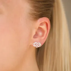 ääretön-merkki zirkoni nappikorvakorut  hopea