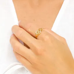 ääretön-merkki zirkoni sormus kullattua hopeaa