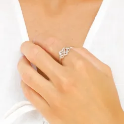 ääretön-merkki zirkoni sormus hopea