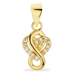 ääretön-merkki zirkoni riipus  kullattua hopeaa