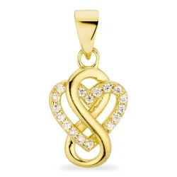 ääretön-merkki zirkoni riipus  kullattua hopeaa