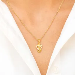 ääretön-merkki zirkoni riipus  kullattua hopeaa