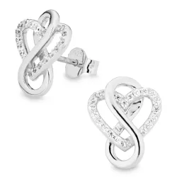 ääretön-merkki zirkoni korvarenkaat  hopea