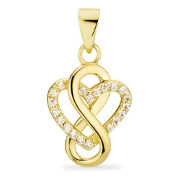 ääretön-merkki zirkoni riipus  kullattua hopeaa