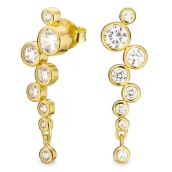 zirkoni korvarenkaat  kullattu hopea - Bubbly Sparkle