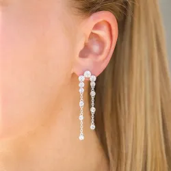 pitkät zirkoni korvarenkaat  hopea - Bubbly Sparkle