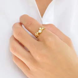 zirkoni sormus kullattua hopeaa - Bubbly Sparkle