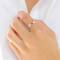 monivärinen zirkoni sormus hopea - Bubbly Twist