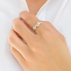 monivärinen zirkoni sormus hopea - Bubbly Twist