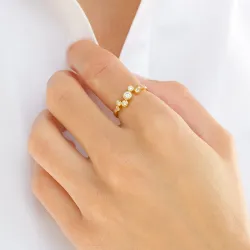 zirkoni sormus kullattua hopeaa - Bubbly Sparkle