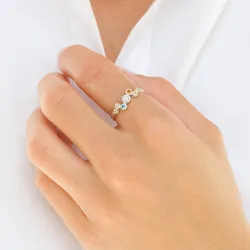 monivärinen zirkoni sormus hopea - Bubbly Twist