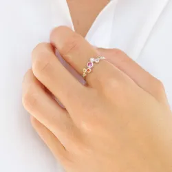 monivärinen zirkoni sormus hopea - Bubbly Twist