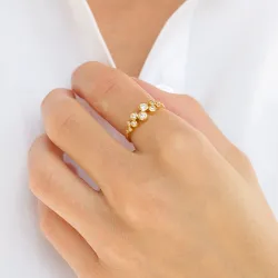 zirkoni sormus kullattua hopeaa - Bubbly Sparkle