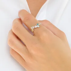 monivärinen zirkoni sormus hopea - Bubbly Twist
