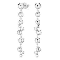 pitkät korvarenkaat  hopea - Bubbly Pure