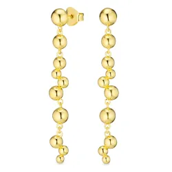 pitkät korvarenkaat  kullattu hopea - Bubbly Pure