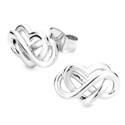 sydän ääretön-merkki korvarenkaat  hopea - Amoré