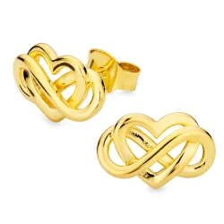 sydän ääretön-merkki korvarenkaat  kullattu hopea - Amoré