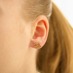 sydän ääretön-merkki korvarenkaat  kullattu hopea - Amoré