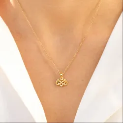 sydän ääretön-merkki riipus  kullattua hopeaa - Amoré