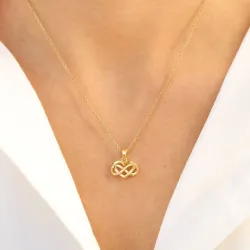 sydän ääretön-merkki riipus  kullattua hopeaa - Amoré